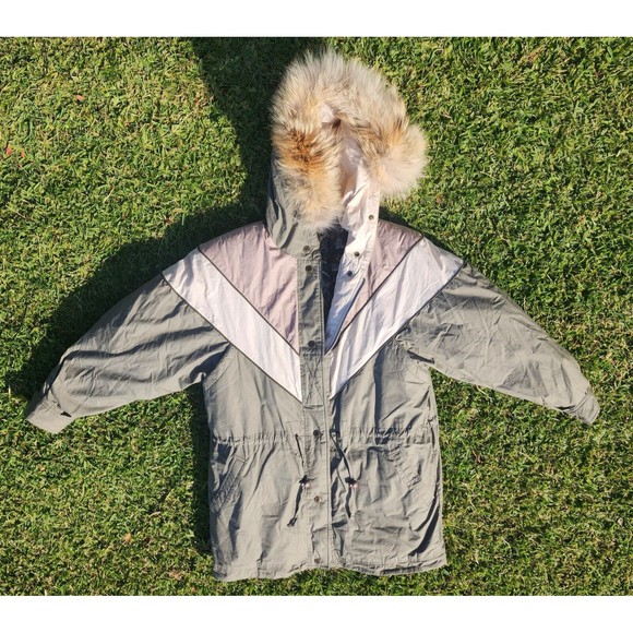 Vintage Club D’Hiver Cyclone Winter Parka Jacket Zipper Paisley Womens Size S - Picture 1 of 12